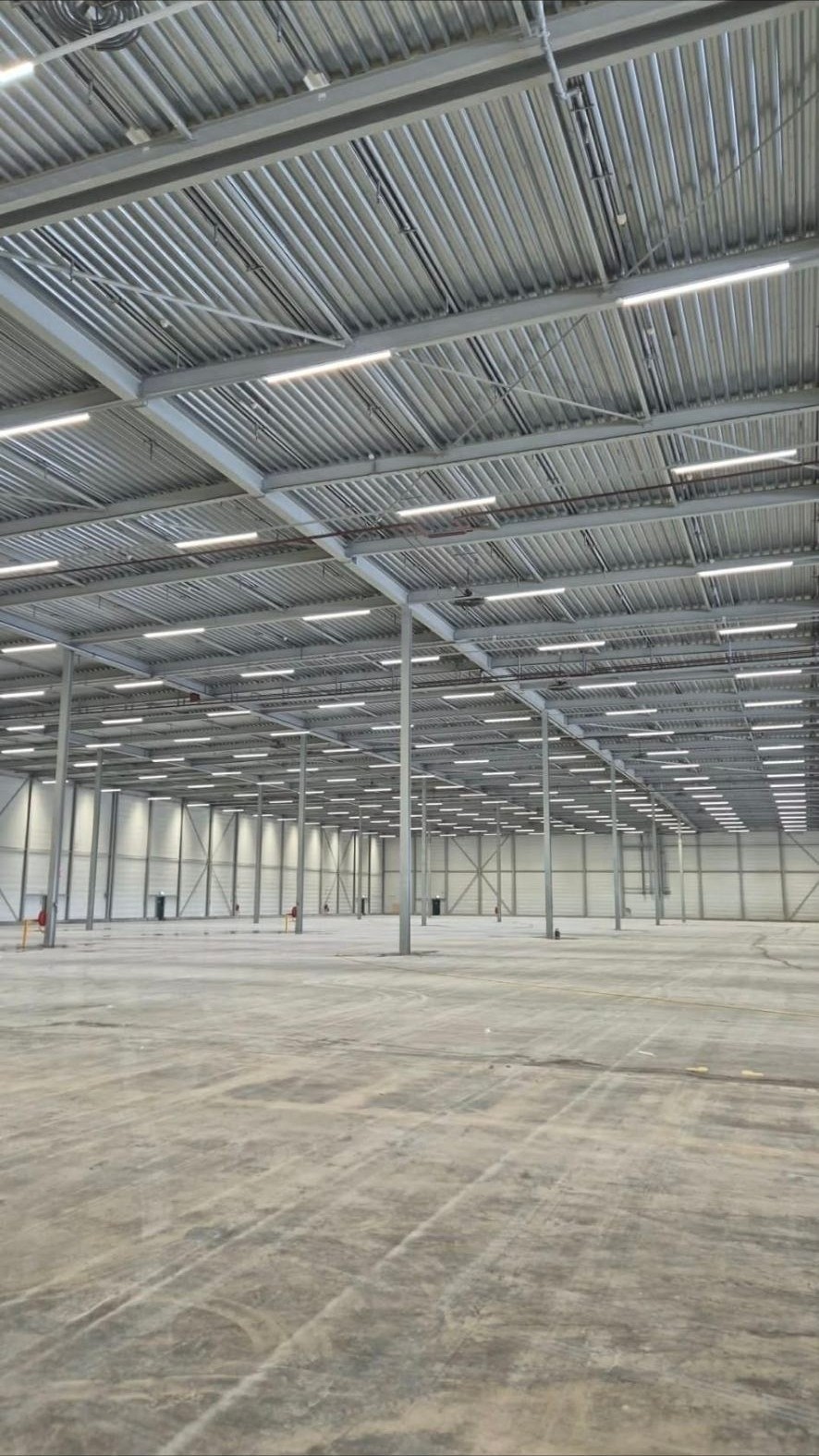 Industrial warehouse with LED lighting